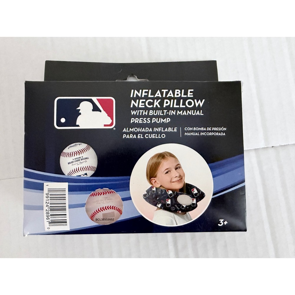 MLB Inflatable Neck Pillow with Built-in Manual Press Pump The Northwest Group